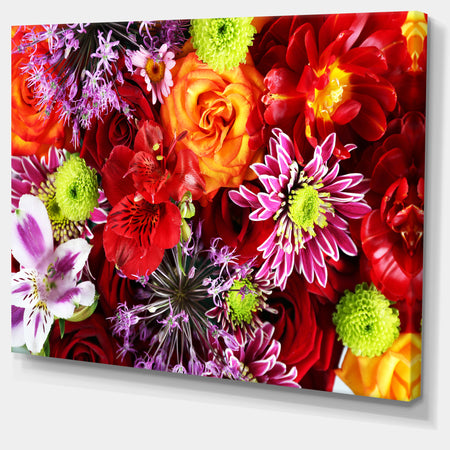 Colorful Flowers Background - Large Floral Wall Art Canvas