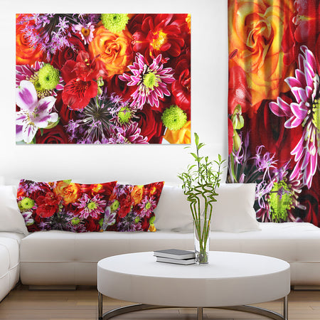 Colorful Flowers Background - Large Floral Wall Art Canvas