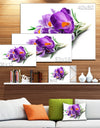 Bunch of Blooming Crocus Flowers - Large Floral Wall Art Canvas