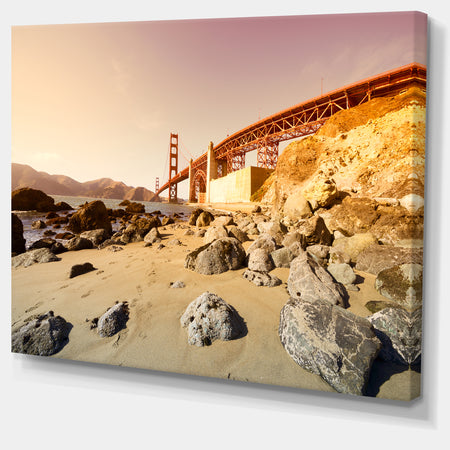 Golden Gate in Bright Day - Landscape Art Print Canvas