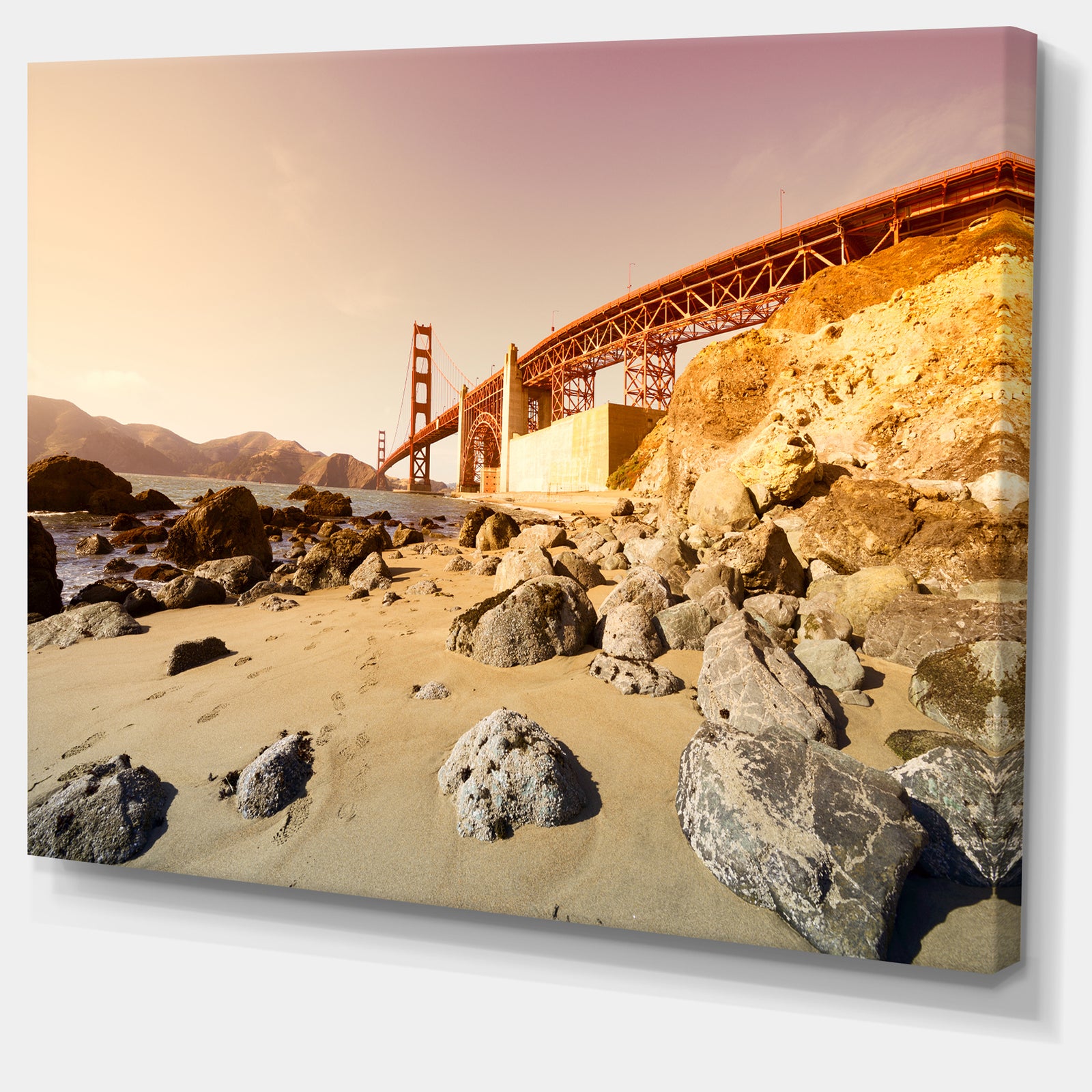 Golden Gate in Bright Day - Landscape Art Print Canvas