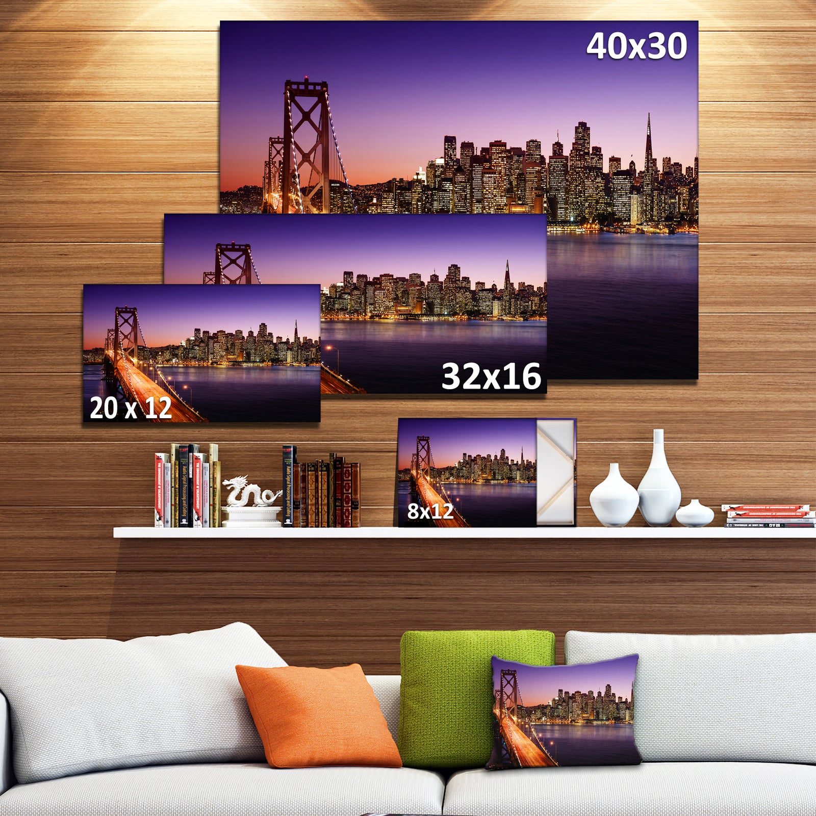 San Francisco skyline and Bay Bridge - Sea Bridge Canvas Wall Artwork