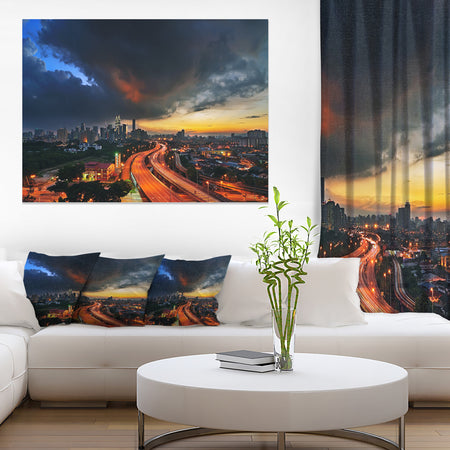 Busy Elevated Highway in Kula Lumpur - Cityscape Canvas print