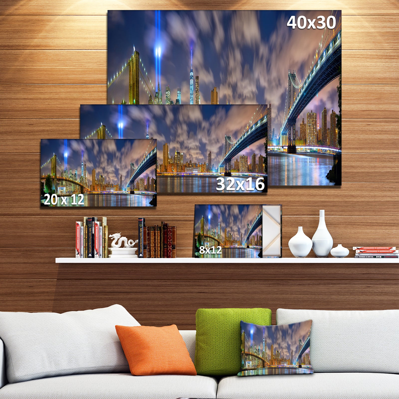 Manhattan in Memory of September 11 - Cityscape Canvas print
