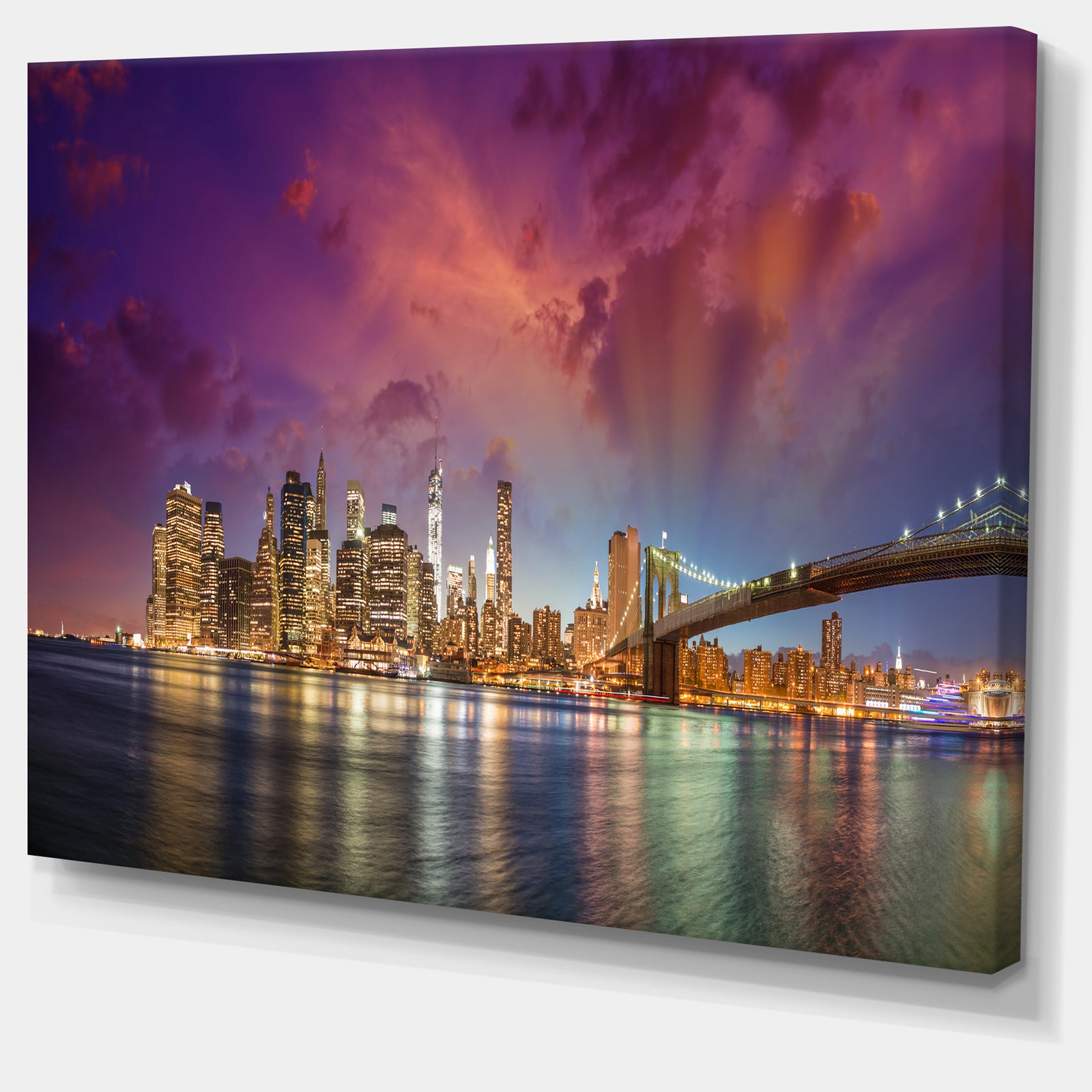 New York Manhattan Skyline with Clouds - Cityscape Canvas print