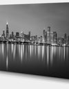 Carbon Loft 'Chicago Skyline at Night - Black and White Cityscape Canvas Print