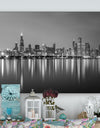 Carbon Loft 'Chicago Skyline at Night - Black and White Cityscape Canvas Print