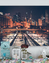 Dark Chicago Skyline and Railroad - Cityscape Canvas print