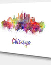 Colorful Chicago Skyline in Watercolor - Cityscape Canvas print