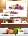 Colorful Chicago Skyline in Watercolor - Cityscape Canvas print