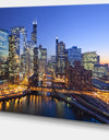 Chicago River with Bridges at Sunset - Cityscape Canvas print