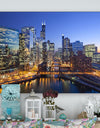 Chicago River with Bridges at Sunset - Cityscape Canvas print