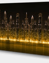 Modern City with Illuminated Skyscrapers - Cityscape Canvas print