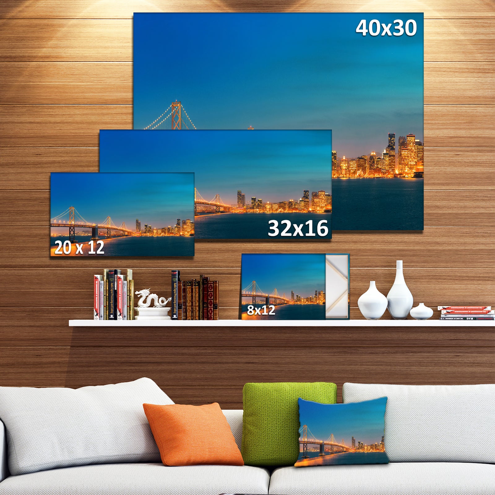 Illuminated San Francisco Skyline - Cityscape Canvas print