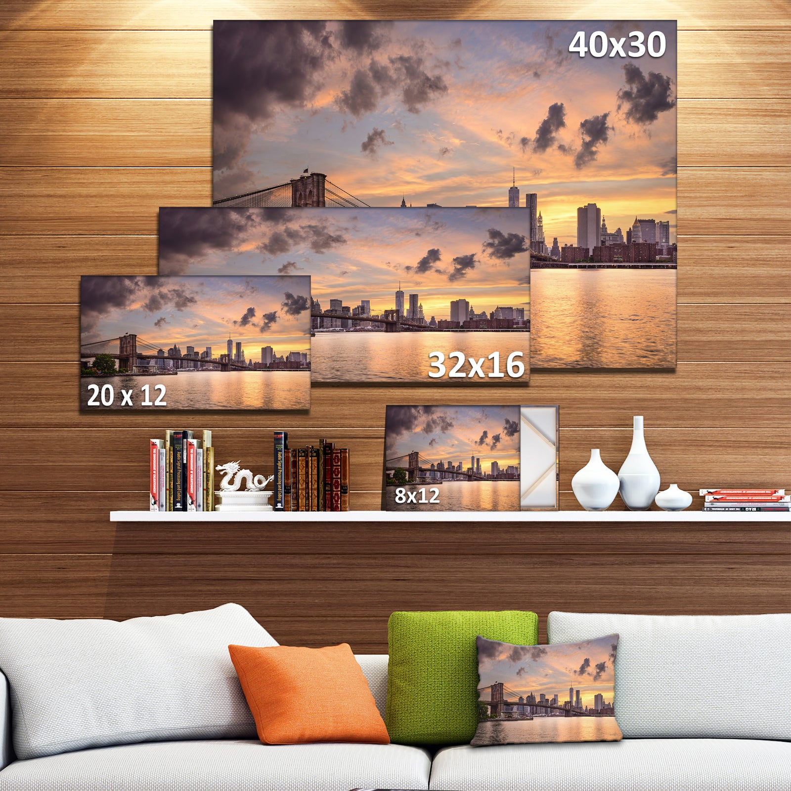New York City Skyline under Dark Clouds - Cityscape Canvas print