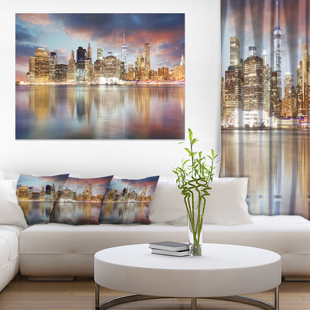 New York Skyline at Sunrise with Reflection. - Cityscape Canvas print