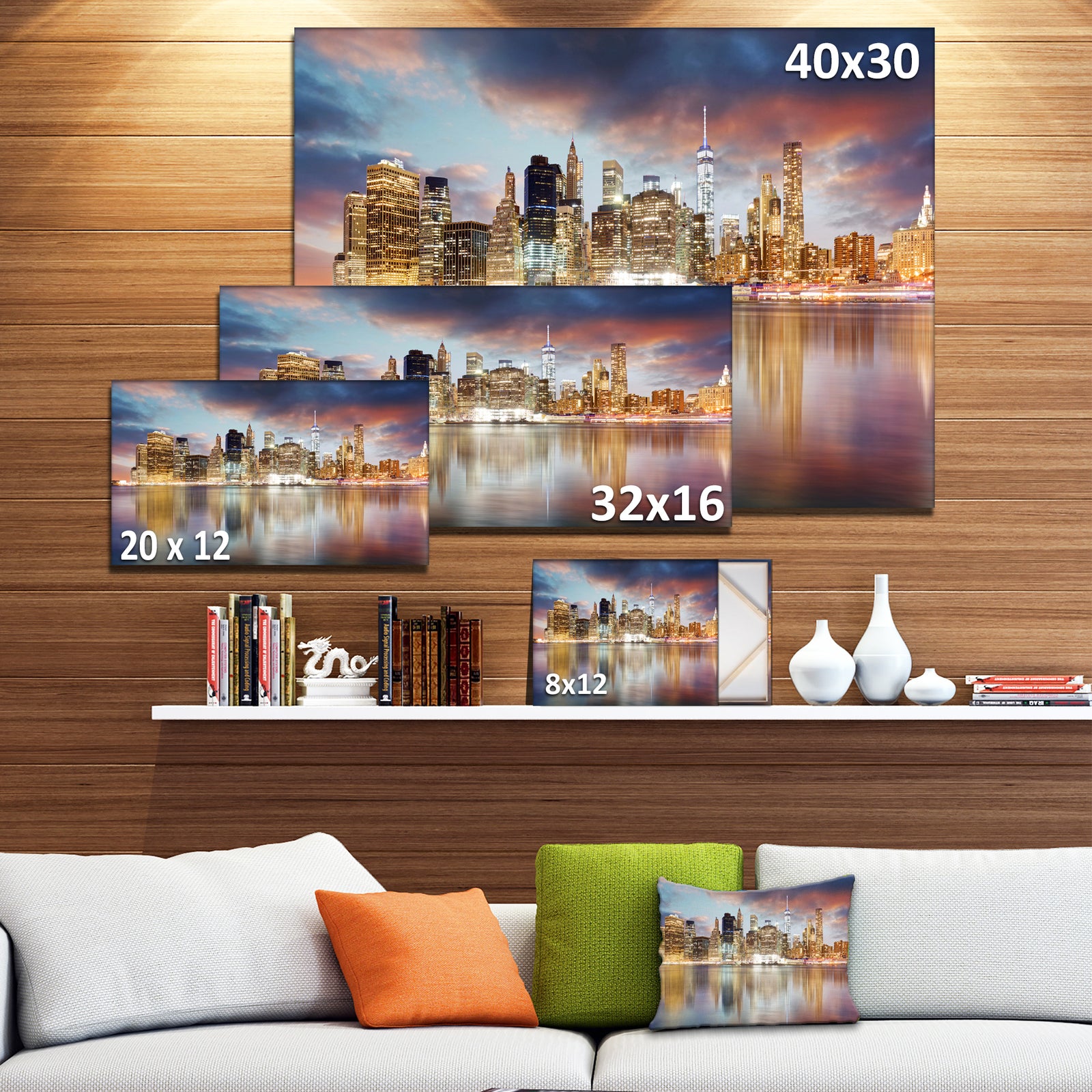 New York Skyline at Sunrise with Reflection. - Cityscape Canvas print