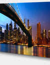 Manhattan City with Bridge under Blue Sky - Cityscape Canvas print