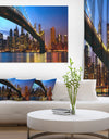 Manhattan City with Bridge under Blue Sky - Cityscape Canvas print