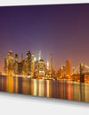 Illuminated NYC Downtown Buildings - Cityscape Canvas print