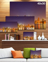 Illuminated NYC Downtown Buildings - Cityscape Canvas print