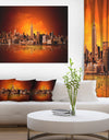 New York City Panorama in Red Light - Cityscape Canvas print