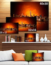 New York City Panorama in Red Light - Cityscape Canvas print