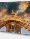 Paris Eiffel Tower in Paris with Sunset Colors - Cityscape Canvas print