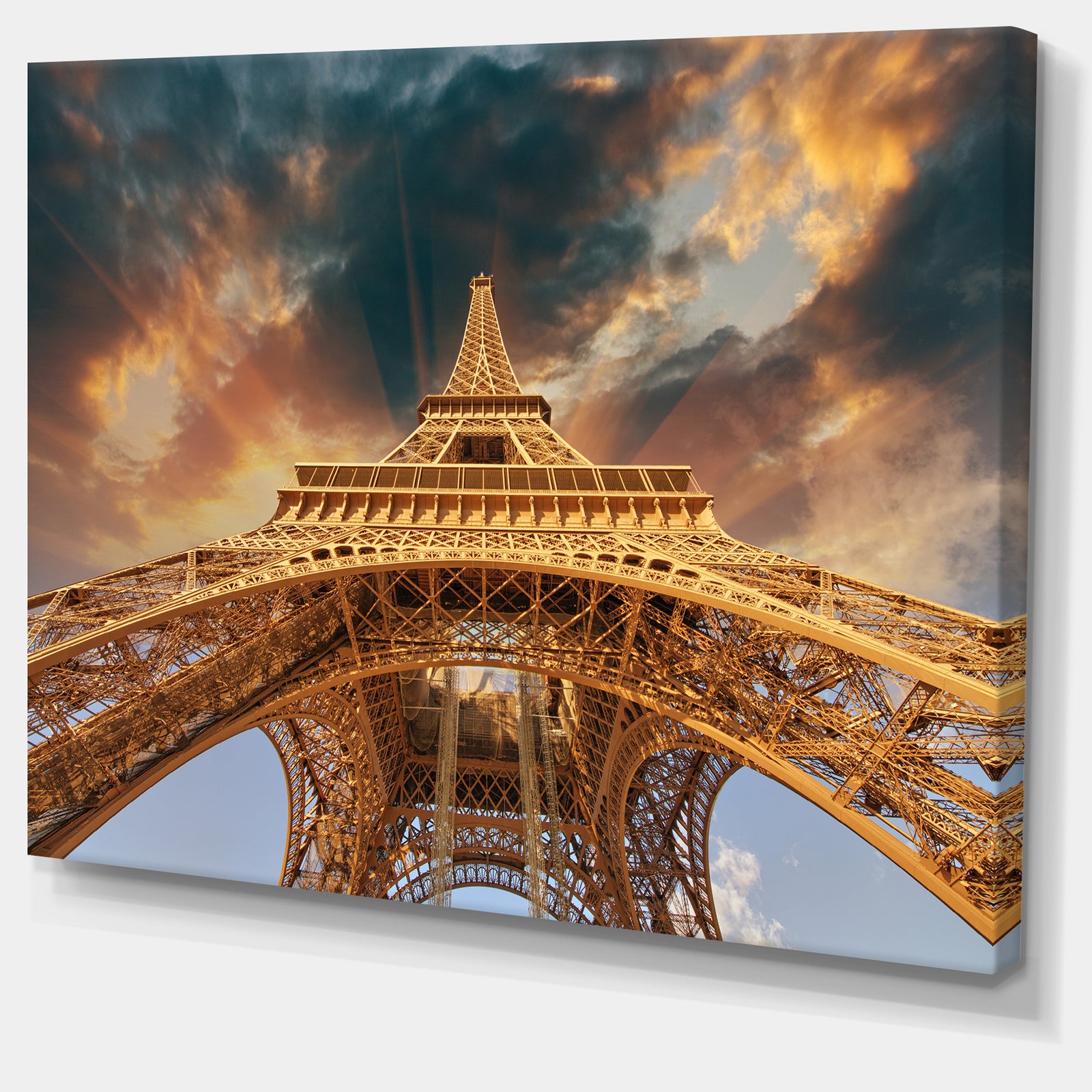 Paris Eiffel Tower in Paris with Sunset Colors - Cityscape Canvas print
