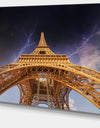 Storm above Paris Eiffel Tower in Paris - Cityscape Canvas print
