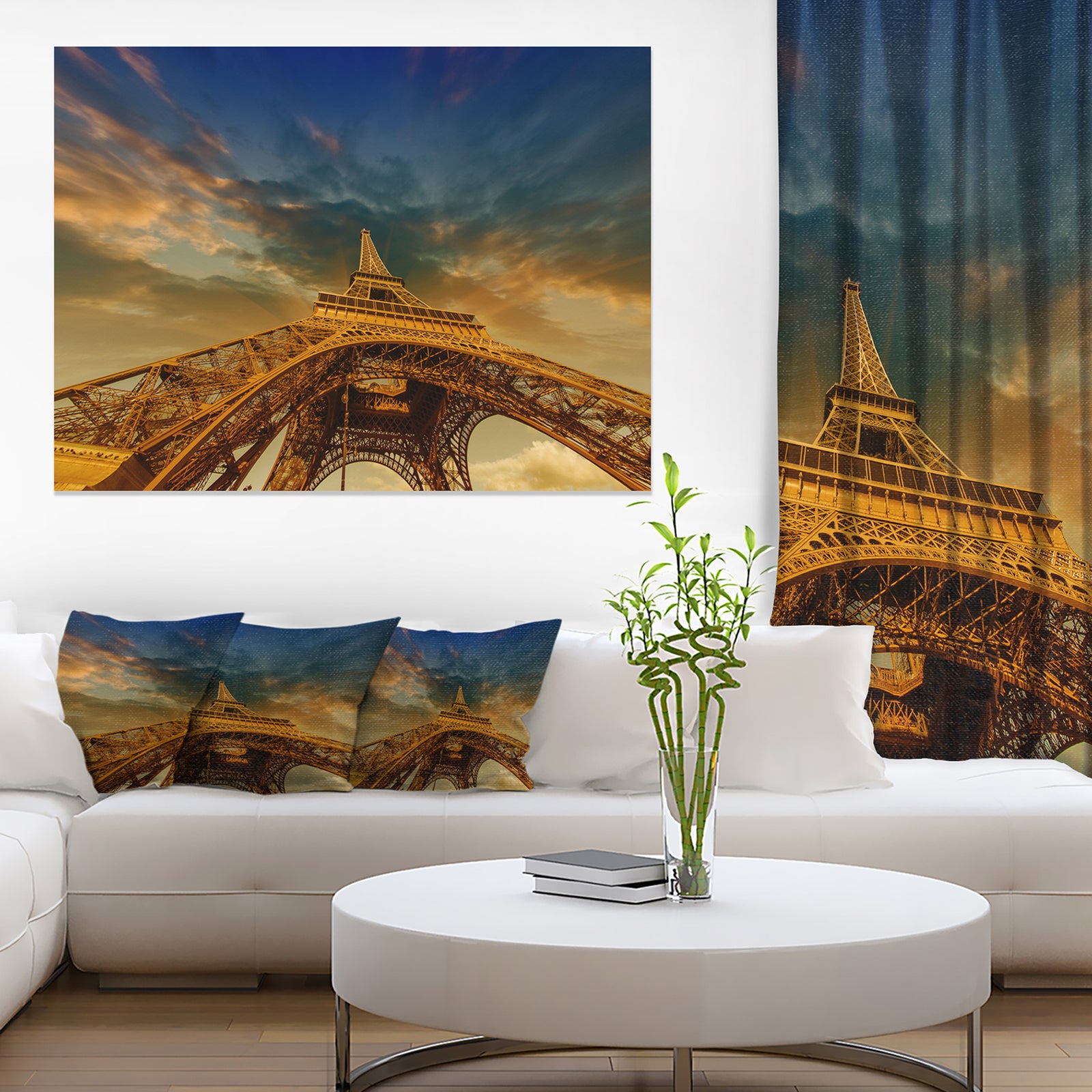 Dramatic Sky above Paris Eiffel Tower in Paris - Cityscape Canvas print