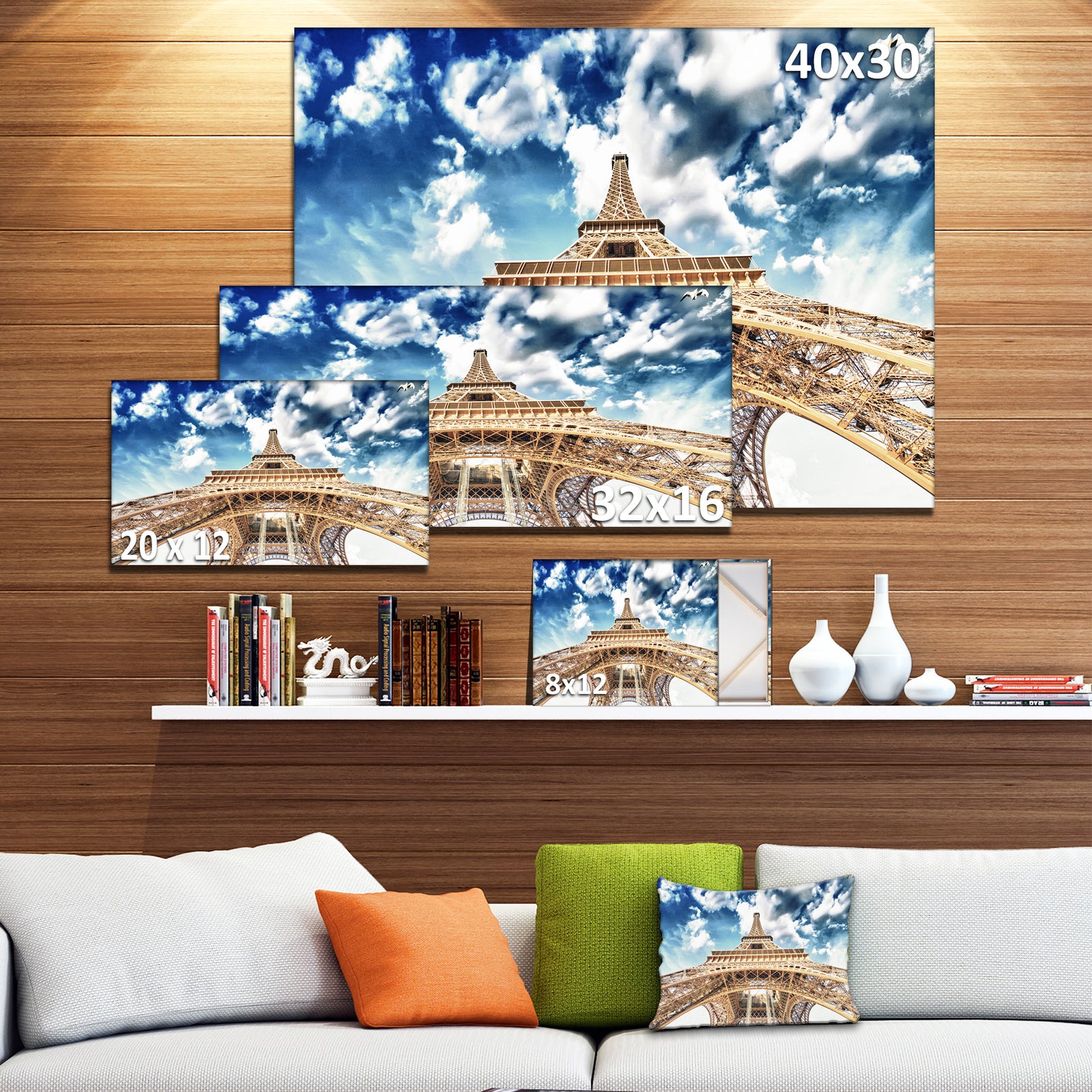 Beautiful view of Paris Eiffel Tower under Clouds - Cityscape Canvas print