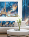 Beautiful View of Paris Eiffel Tower under Fiery Sky - Cityscape Canvas print