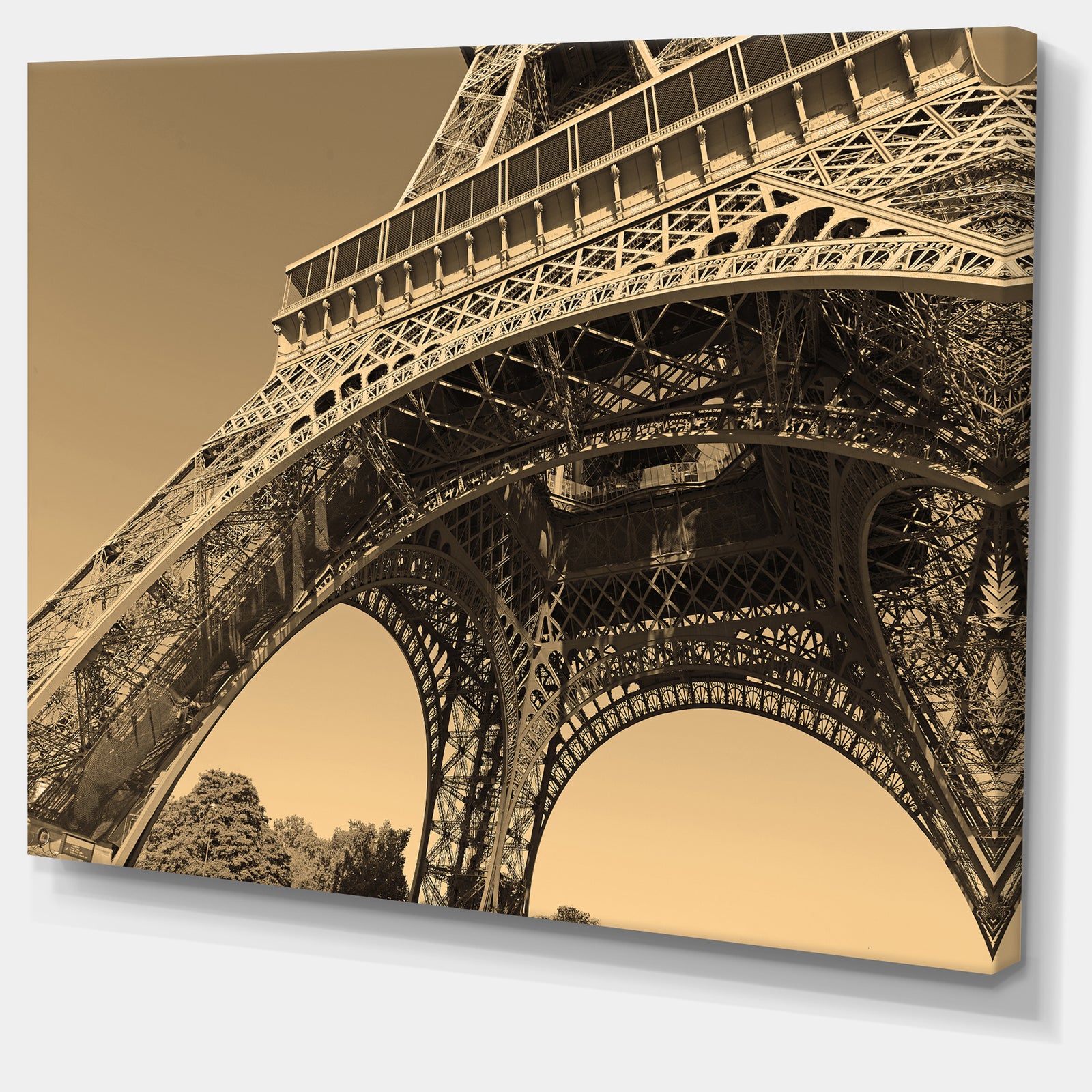 Iconic Paris Eiffel Tower Side View from Ground - Cityscape Canvas print