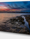 Colorful Sky and Dark Rocky Sydney Coast - Large Seashore Canvas Print