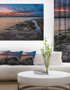 Colorful Sky and Dark Rocky Sydney Coast - Large Seashore Canvas Print