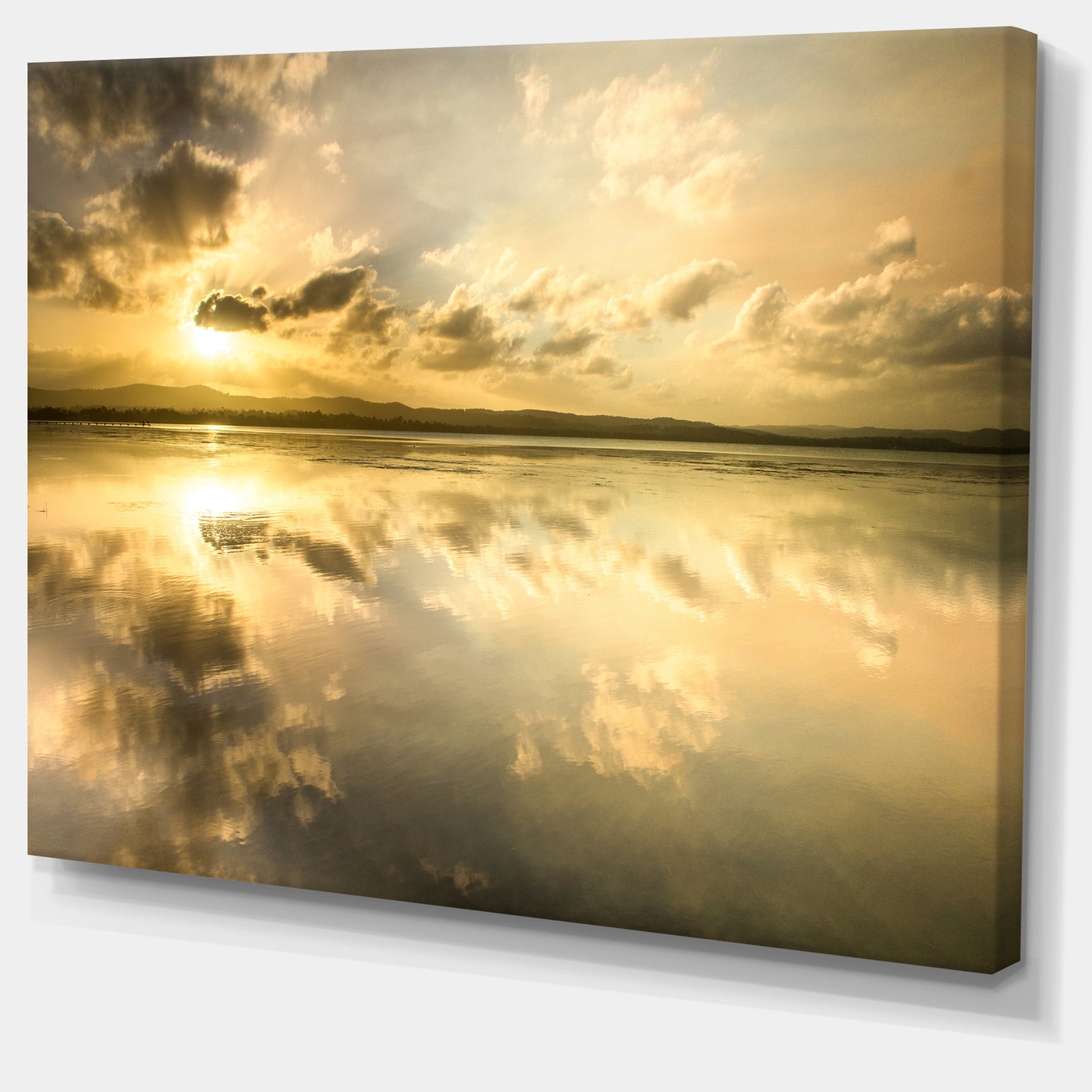 Amazing Foreshore Reserve Reflection - Large Seashore Canvas Print