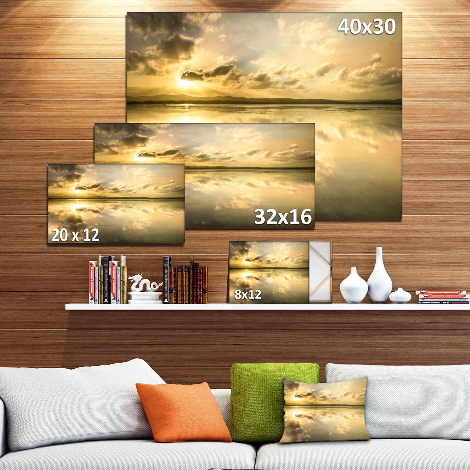 Amazing Foreshore Reserve Reflection - Large Seashore Canvas Print
