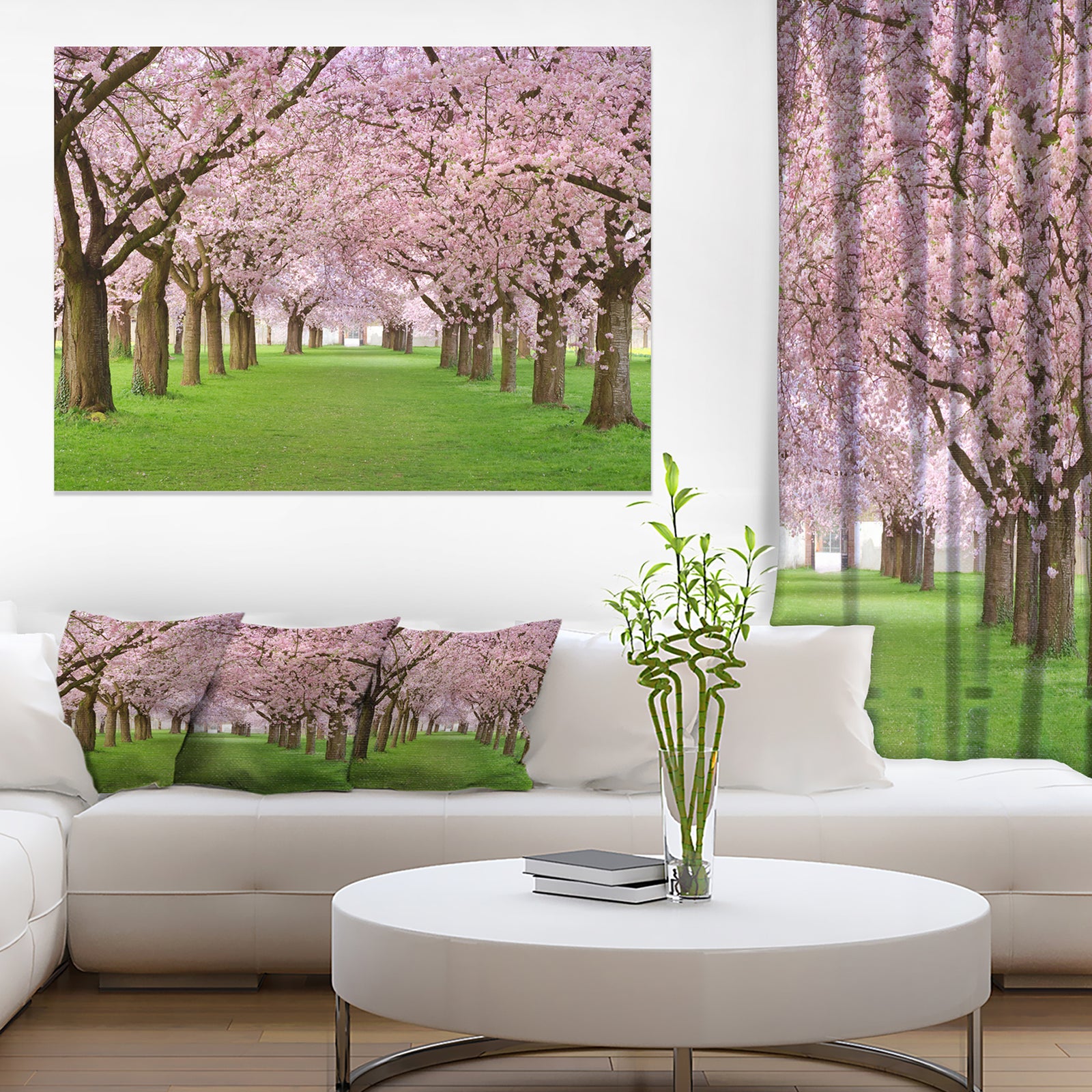 Stunning Cherry Blossoms Plenitude - Landscape Art Print Canvas
