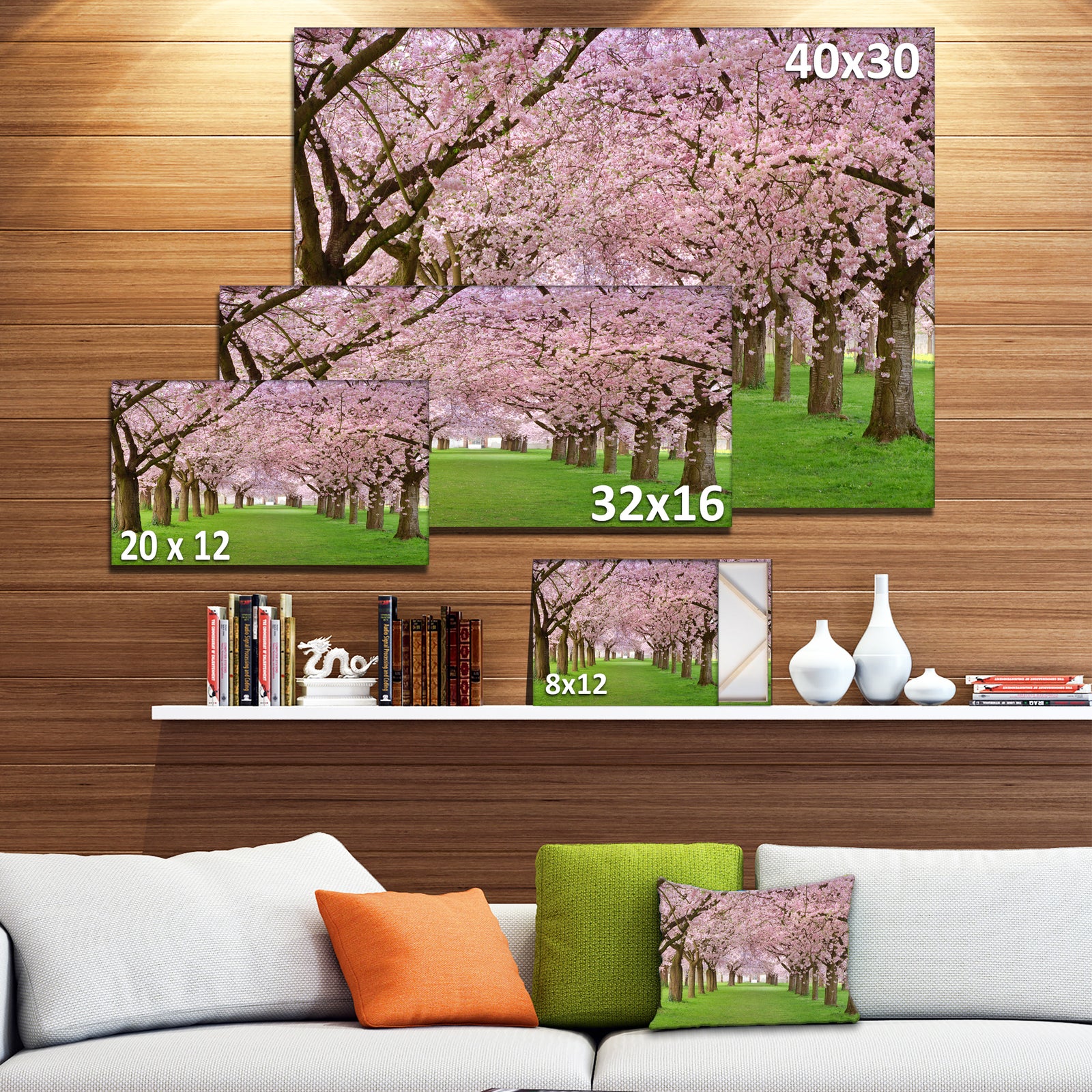 Stunning Cherry Blossoms Plenitude - Landscape Art Print Canvas