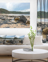 Pretty Beach with Small and Big Rocks - Large Seashore Canvas Print