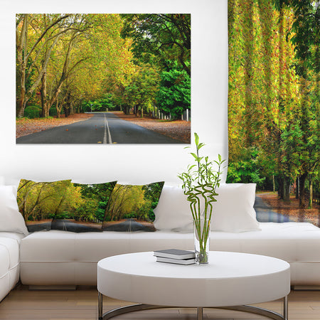 Road through Stunning Greenery - Landscape Art Print Canvas