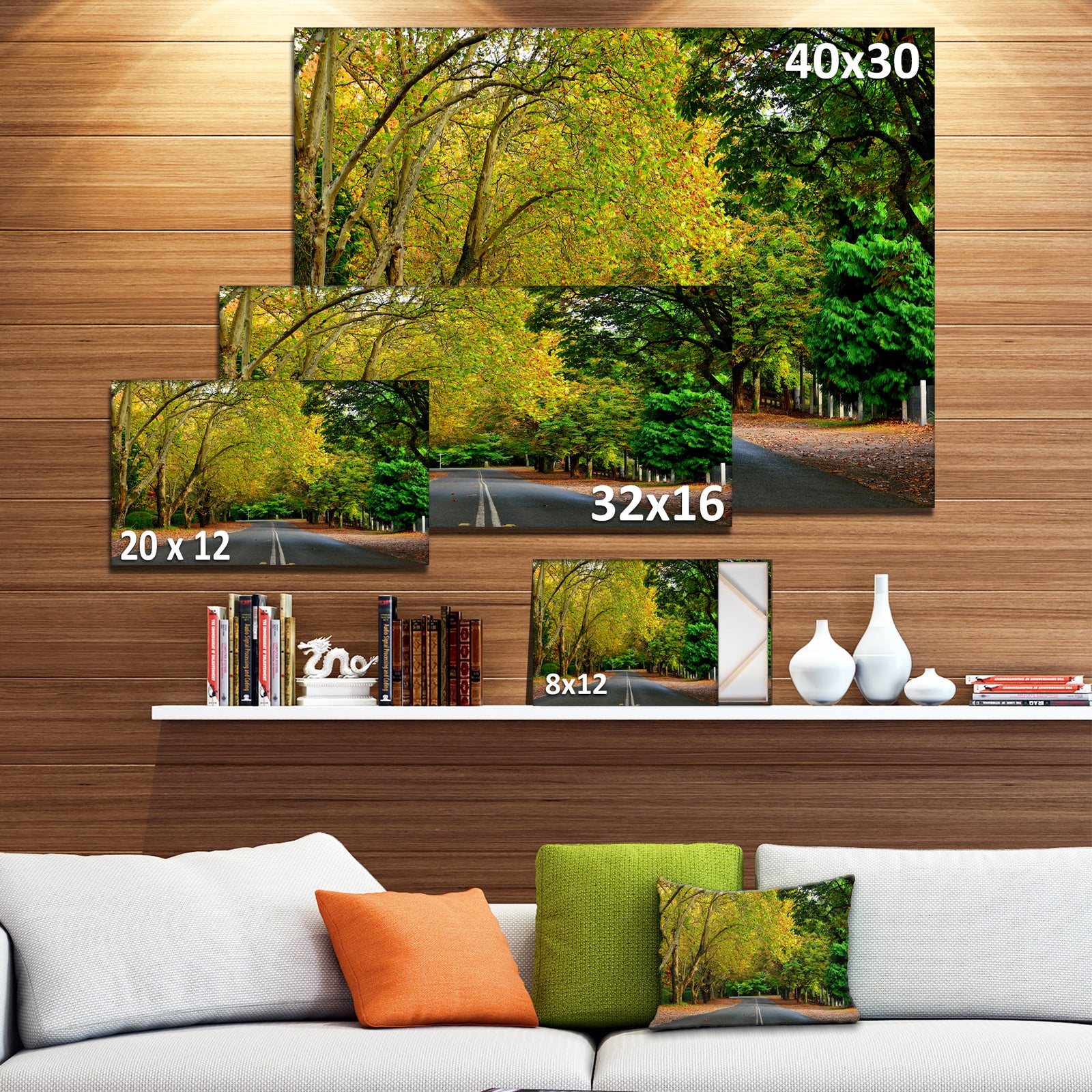 Road through Stunning Greenery - Landscape Art Print Canvas