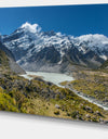 Green and White Mountains New Zealand - Landscape Art Print Canvas