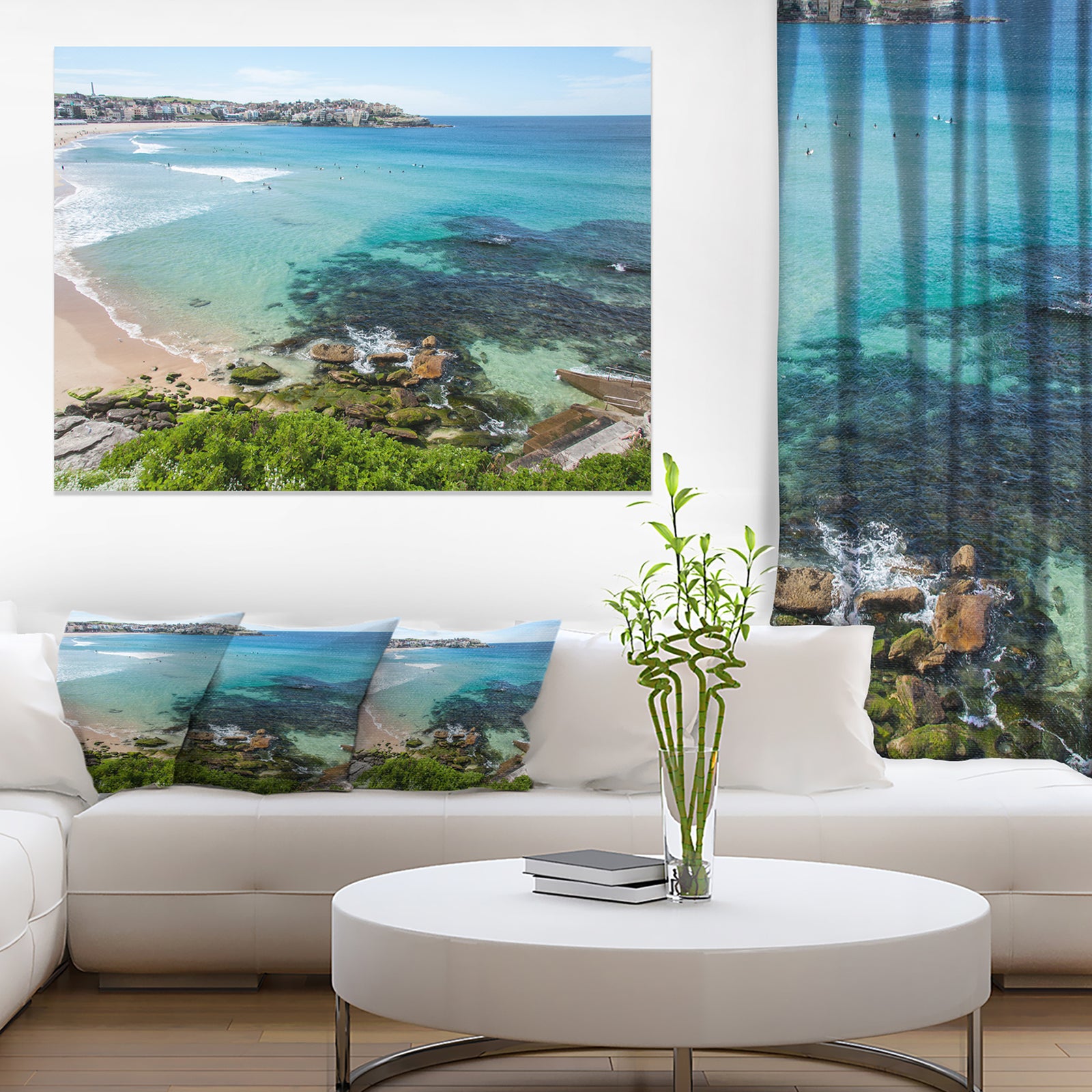 Expansive Sydney Bondi Beach - Large Seashore Canvas Print
