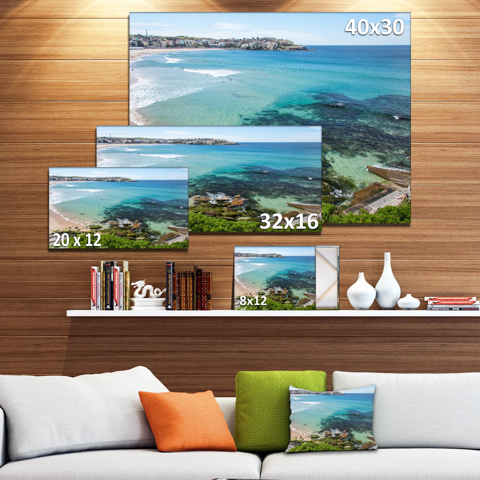 Expansive Sydney Bondi Beach - Large Seashore Canvas Print