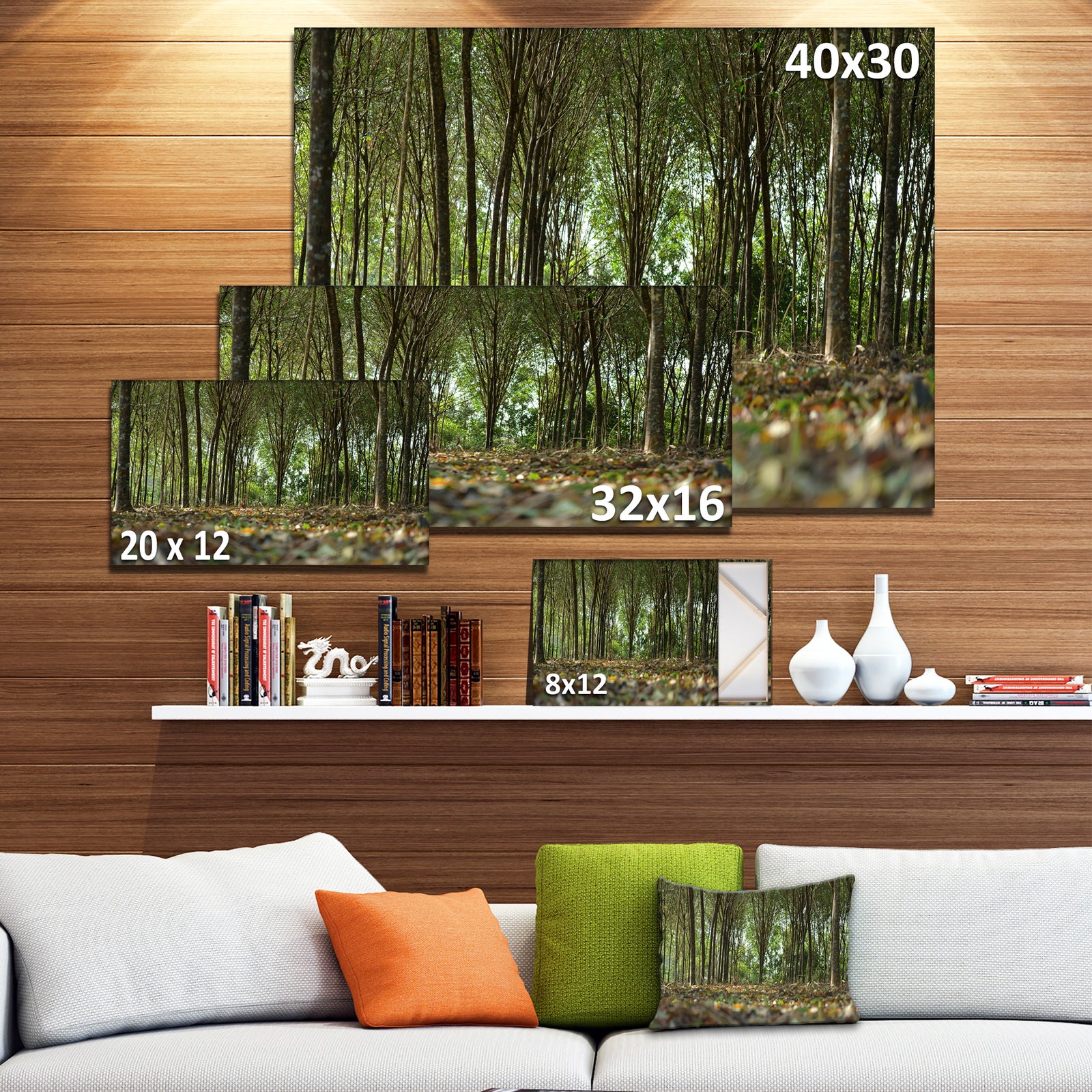 Dense Rubber Tree Plantation - Landscape Art Print Canvas