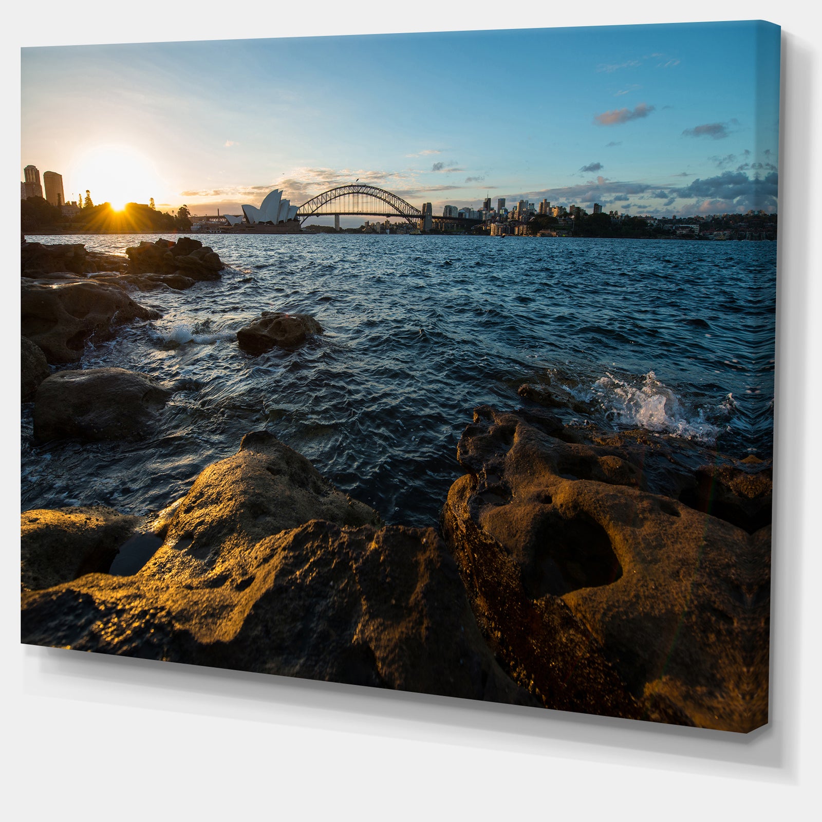 Sunset at Opera House Sydney - Large Seashore Canvas Print