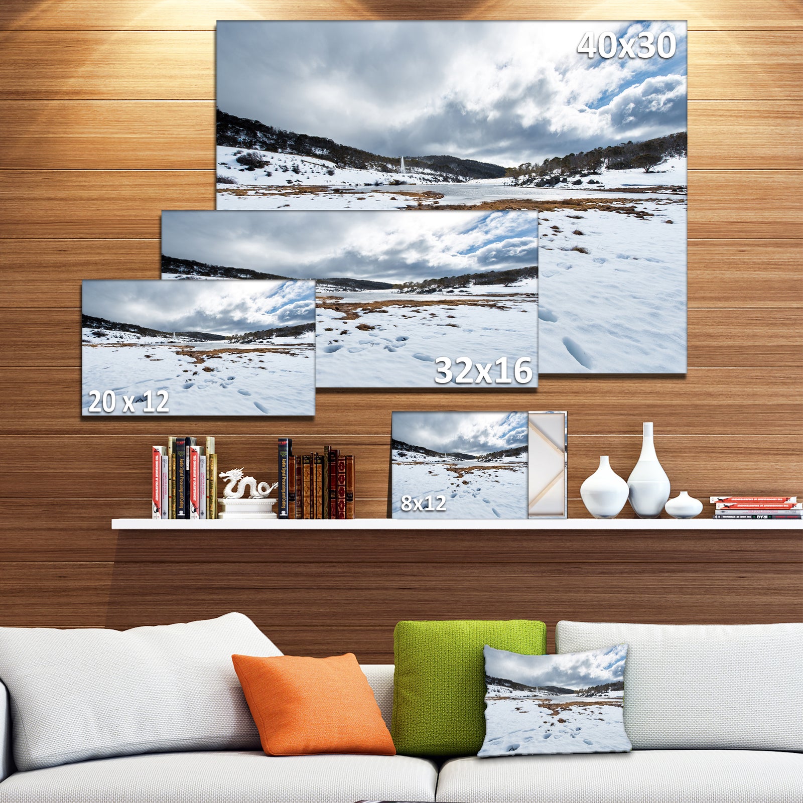 Snow Mountains in Kosciuszko Park - Landscape Art Print Canvas