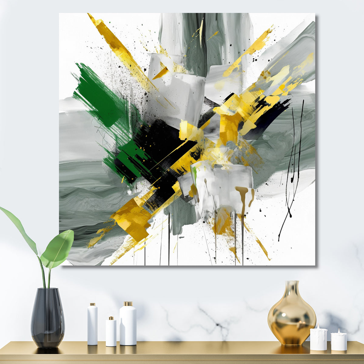 Yellow Green Abstracted Perspectives II – designq